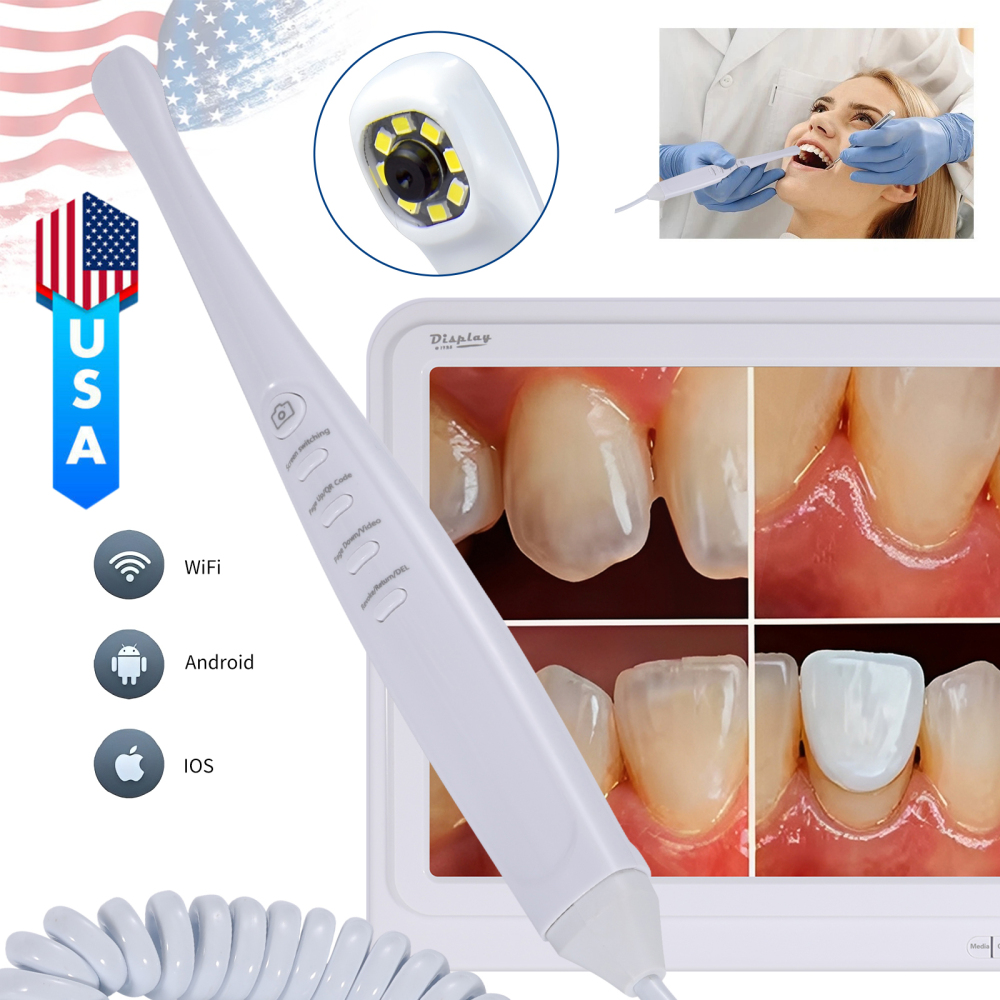 Dental Intra Oral Camera 8 LED High-definition macro lens +17inch LCD screen