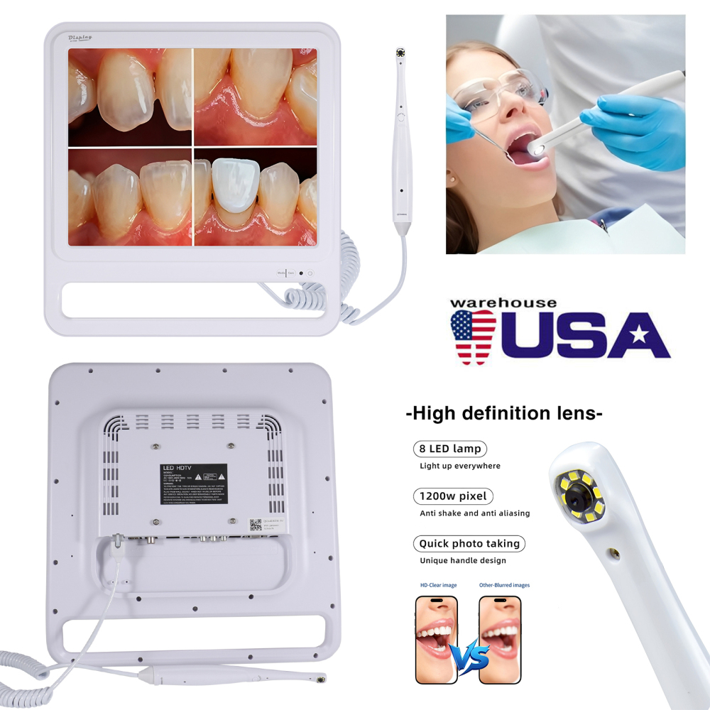 Dental Intra Oral Camera 8 LED High-definition macro lens +17inch LCD screen