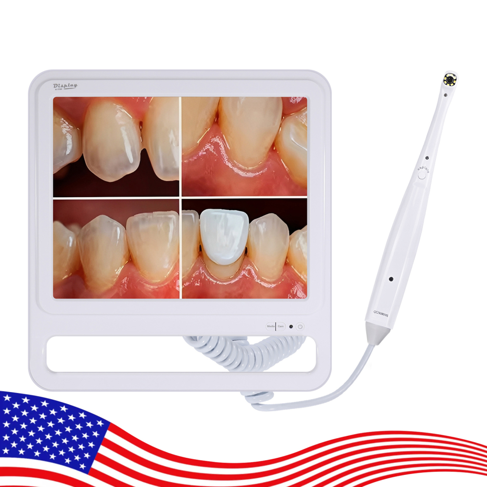 Dental Intra Oral Camera 8 LED High-definition macro lens +17inch LCD screen
