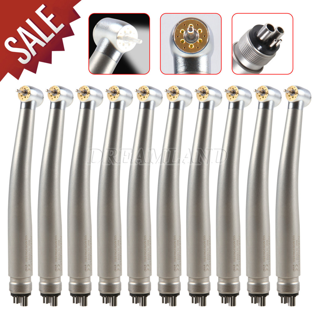 10pcs Dental E-generator Shadowless 6 LED High Speed Handpiece 6 Way Sprays 4 Hole