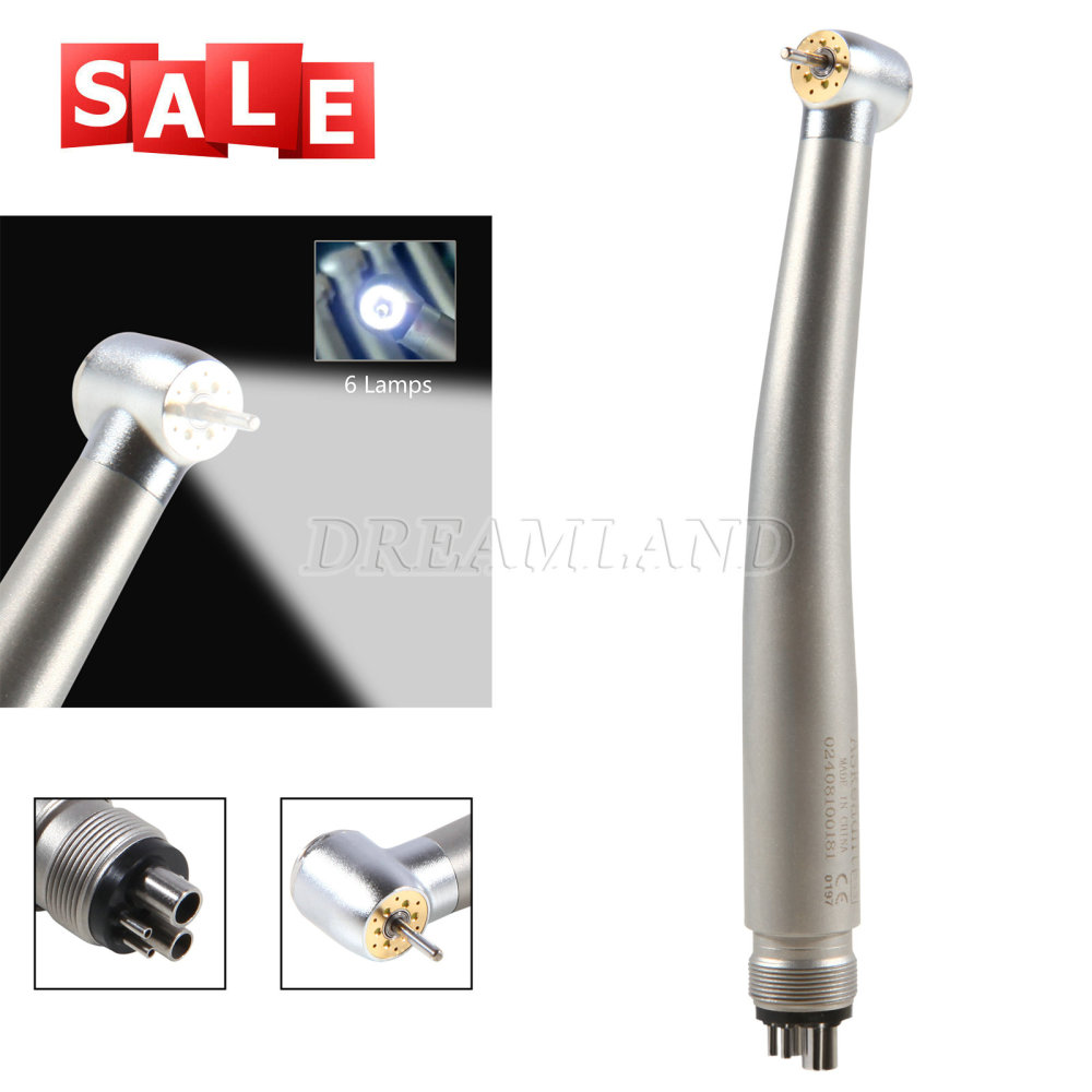 10pcs Dental E-generator Shadowless 6 LED High Speed Handpiece 6 Way Sprays 4 Hole
