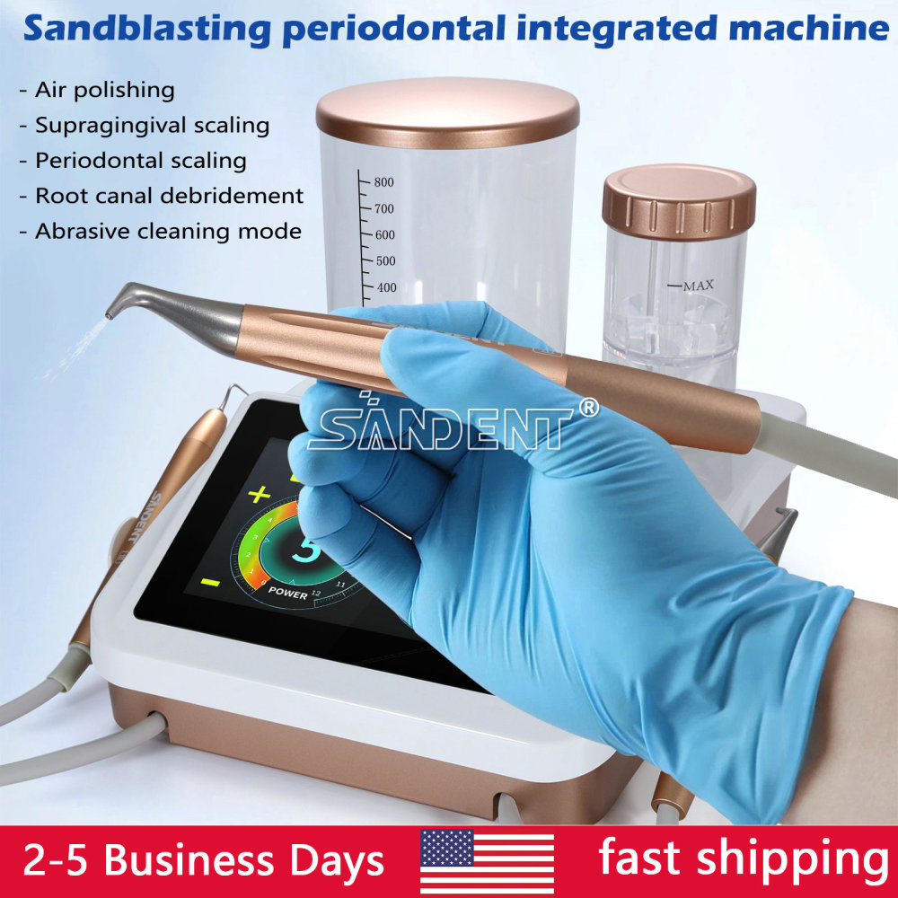 2 in 1 Dental Ultrasonic Scaler Air Polisher Sandblasting Perio Therapy System