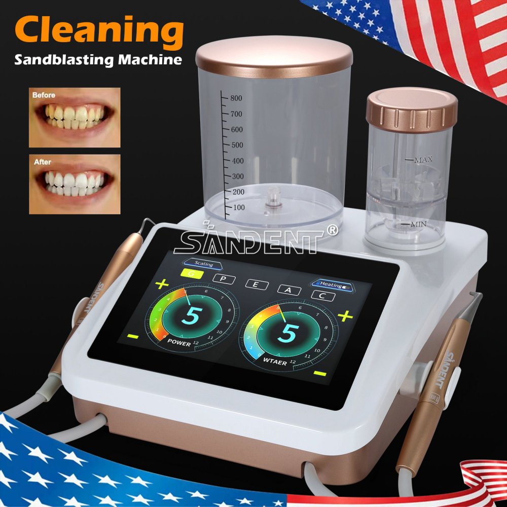 2 in 1 Dental Ultrasonic Scaler Air Polisher Sandblasting Perio Therapy System