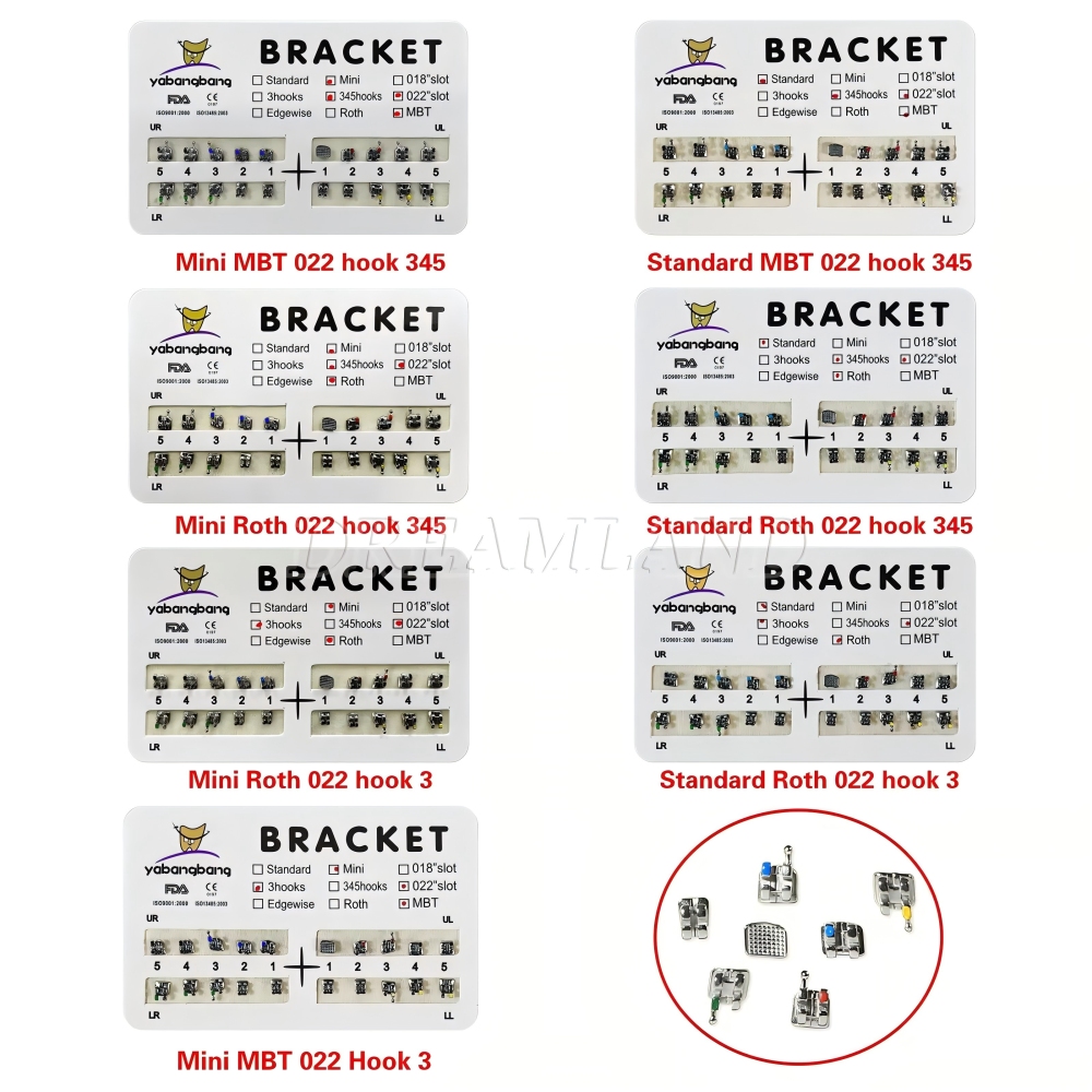 5000 packs customized Dental Metal Orthodontic Bracket Braces  Mini  022 Slot  345hooks MBT+3000 packs wires