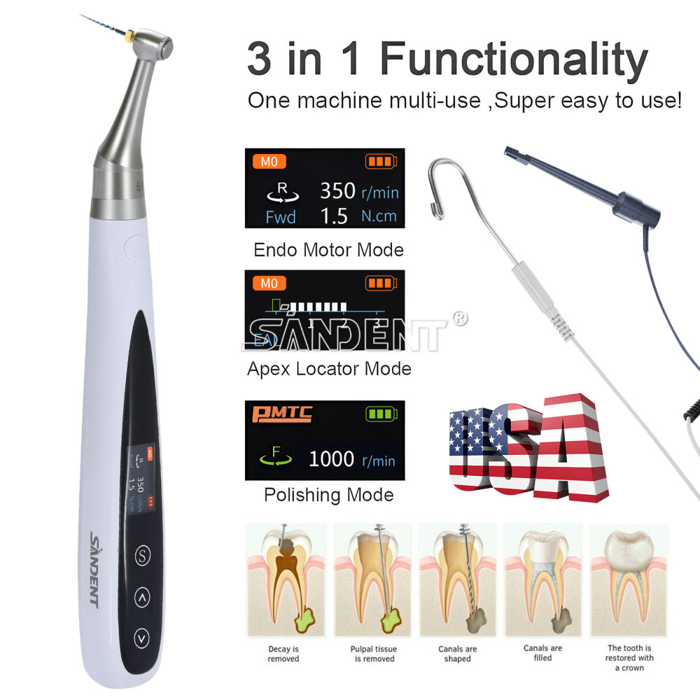 Dental Endo Motor 6:1 +Apex Locator Root Canal+Hygiene Prophy Handpiece 3 in 1