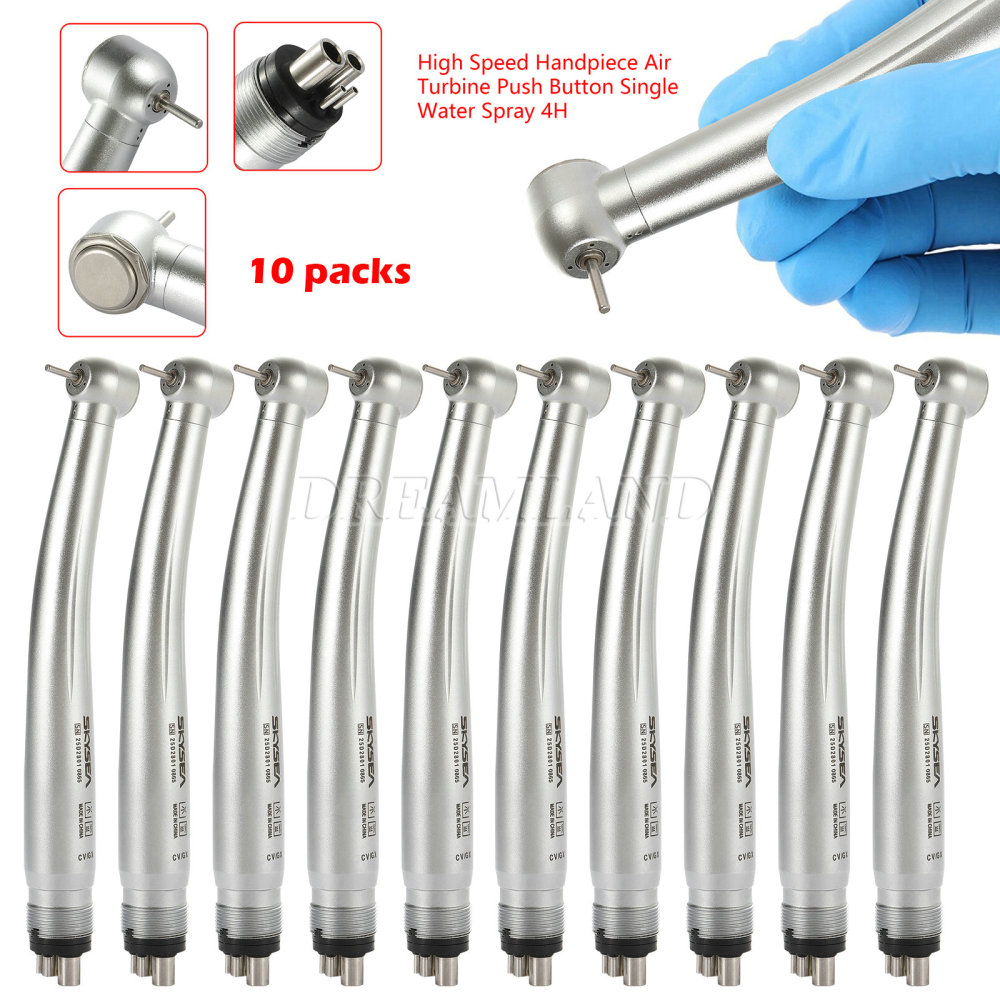SKYSEA Dental High Speed Handpiece Push Button Turbine 4Hole large head single spray