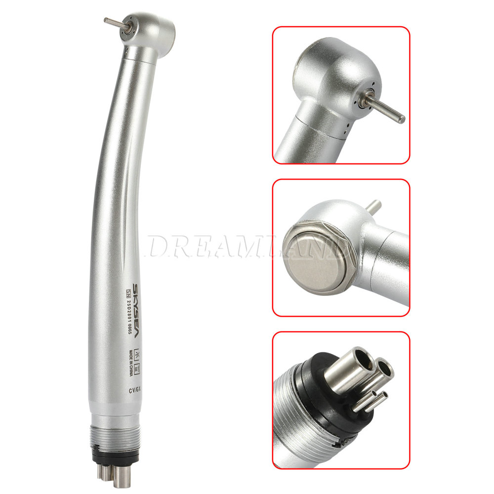 SKYSEA Dental High Speed Handpiece Push Button Turbine 4Hole large head single spray