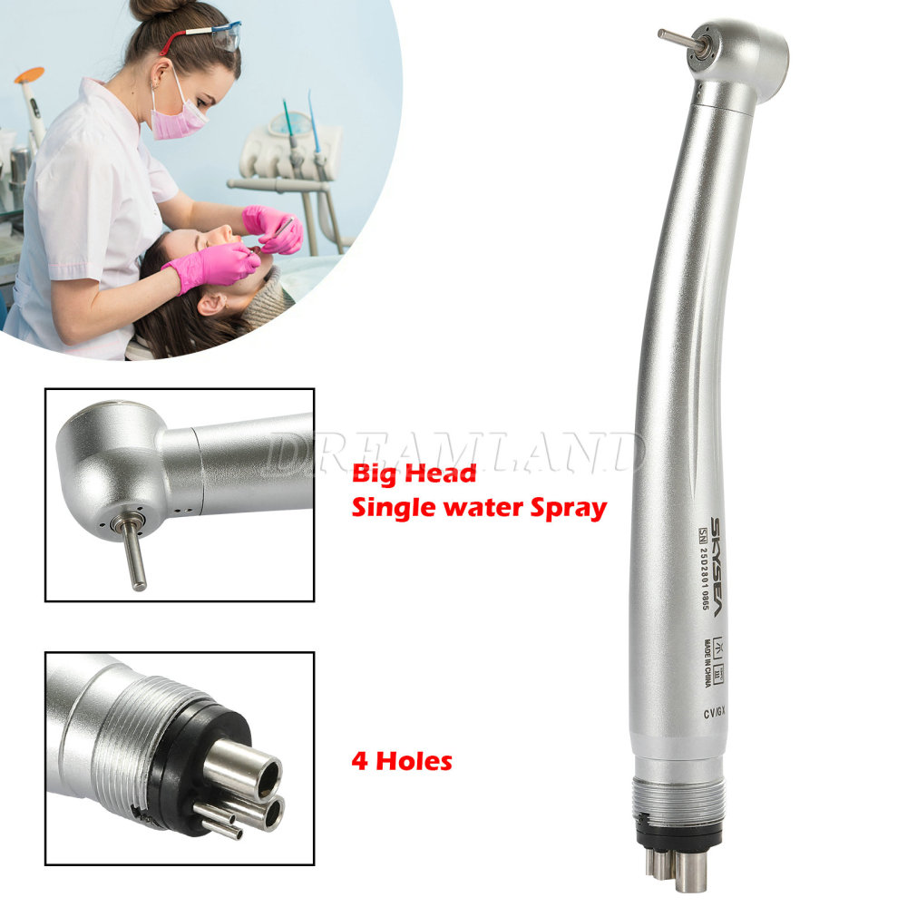 SKYSEA Dental High Speed Handpiece Push Button Turbine 4Hole large head single spray