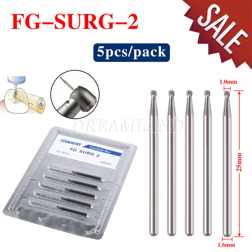 5pcs Dental surgical Tungsten Carbide Burs 25mm long FG-557L FG-558 FG-556 FG-05 FG-04 FG-03 FG-02  FG-330