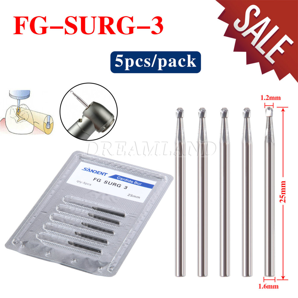 5pcs Dental surgical Tungsten Carbide Burs 25mm long FG-557L FG-558 FG-556 FG-05 FG-04 FG-03 FG-02  FG-330