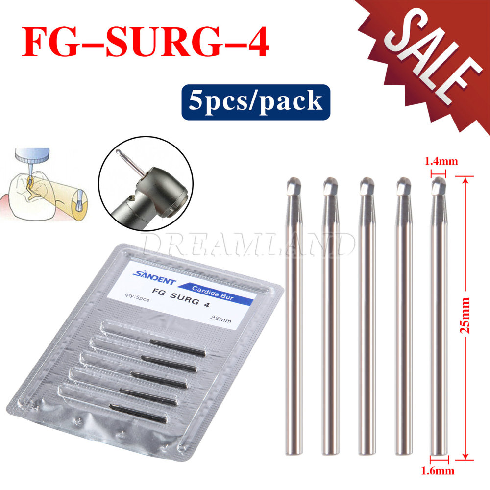 5pcs Dental surgical Tungsten Carbide Burs 25mm long FG-557L FG-558 FG-556 FG-05 FG-04 FG-03 FG-02  FG-330