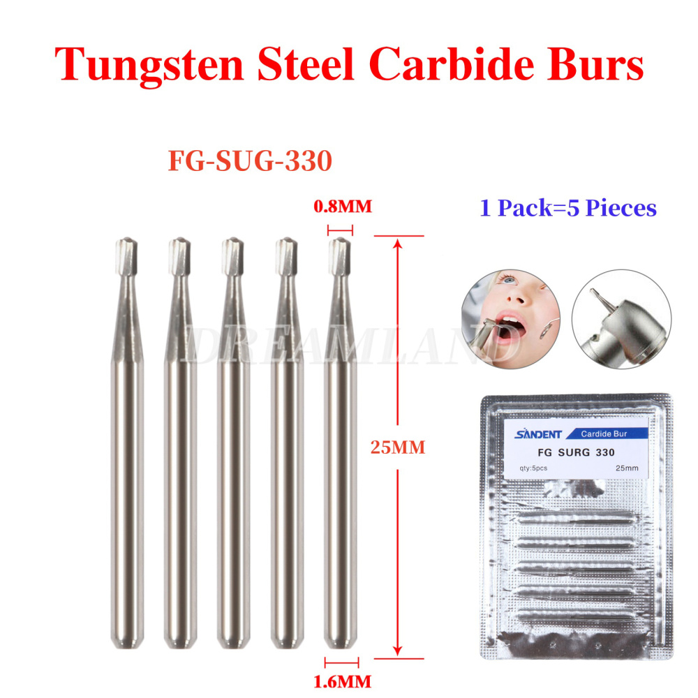 5pcs Dental surgical Tungsten Carbide Burs 25mm long FG-557L FG-558 FG-556 FG-05 FG-04 FG-03 FG-02  FG-330