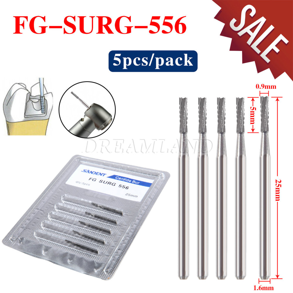 5pcs Dental surgical Tungsten Carbide Burs 25mm long FG-557L FG-558 FG-556 FG-05 FG-04 FG-03 FG-02  FG-330