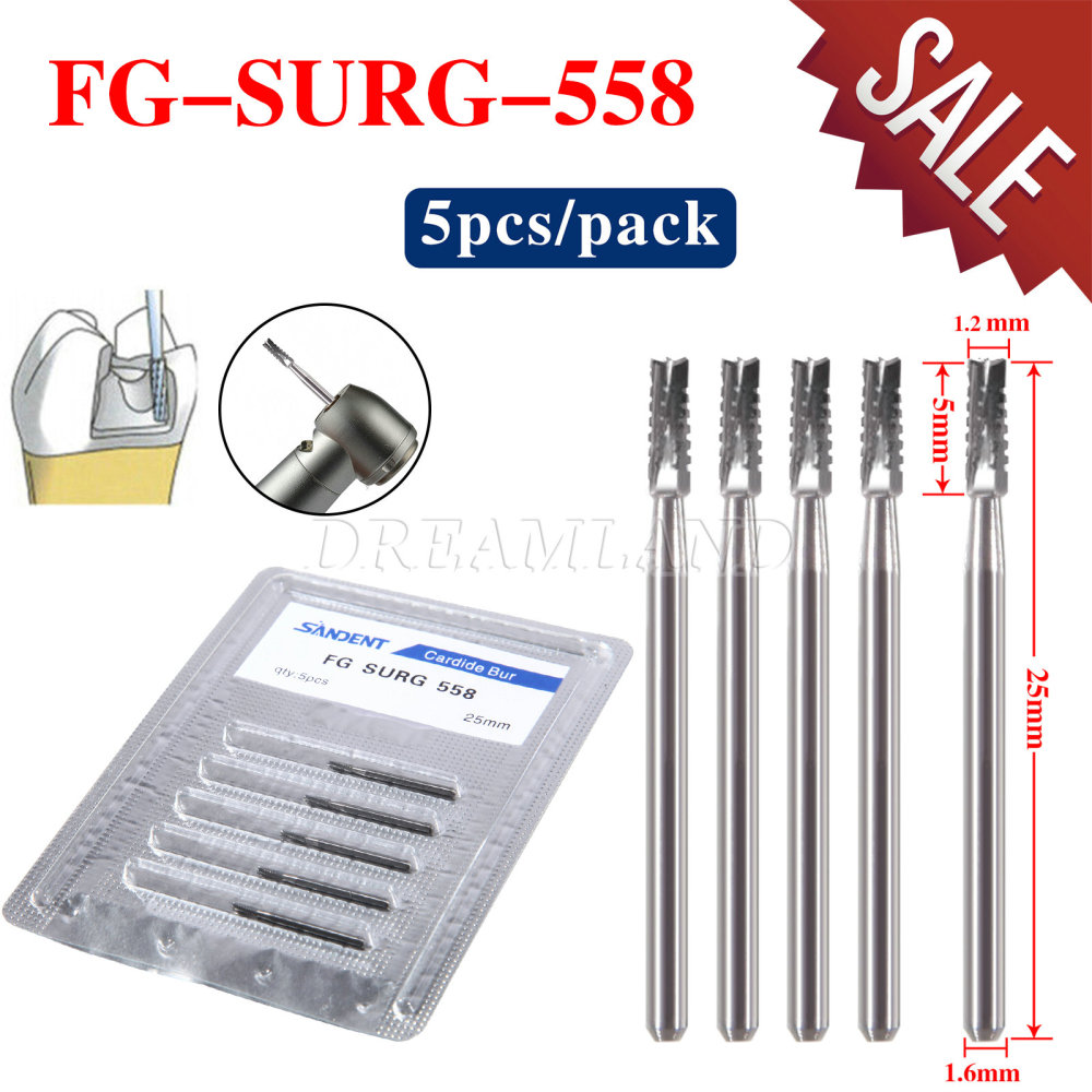 5pcs Dental surgical Tungsten Carbide Burs 25mm long FG-557L FG-558 FG-556 FG-05 FG-04 FG-03 FG-02  FG-330