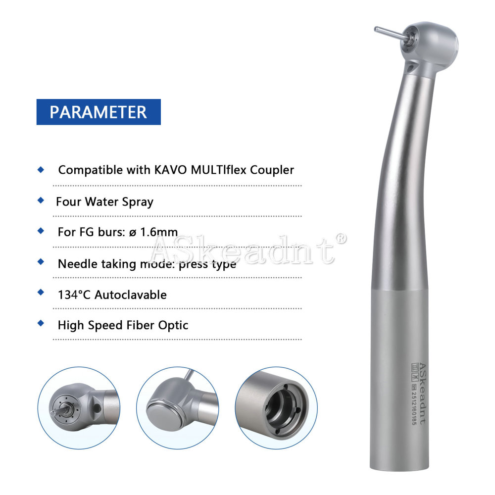 AS Dental High Speed Handpiece Fiber Optic Turbine Ceramic bearingFor KaVo Multiflex Coupler 4/6 Hole