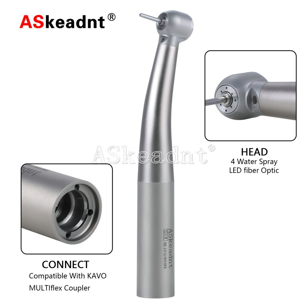 AS Dental High Speed Handpiece Fiber Optic Turbine Ceramic bearingFor KaVo Multiflex Coupler 4/6 Hole