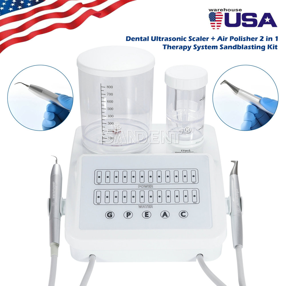 DT 2in1 Perio Therapy System Dental Ultrasonic Scaler Air Polisher Sandblasting Unit
