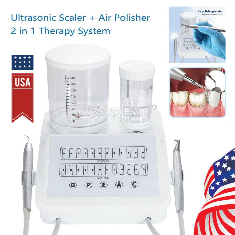 DT 2in1 Perio Therapy System Dental Ultrasonic Scaler Air Polisher Sandblasting Unit