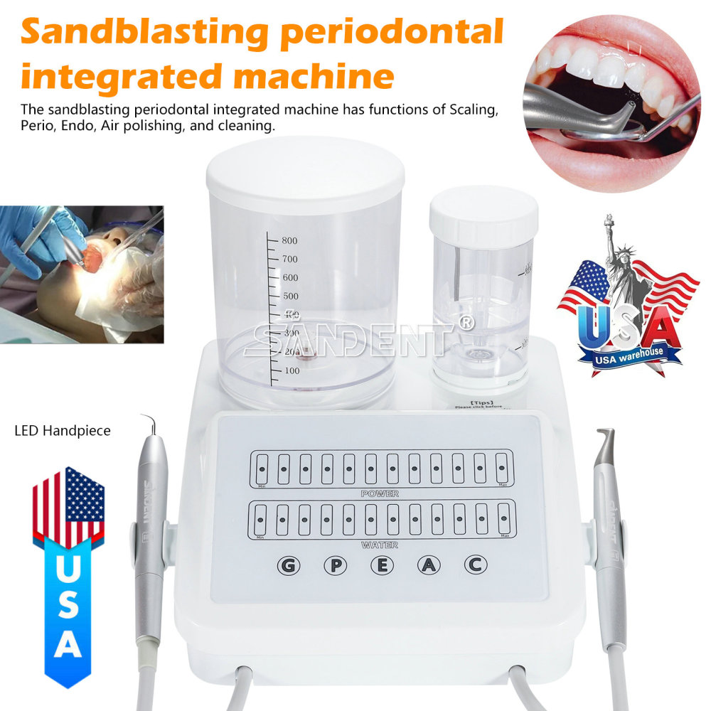 DT 2in1 Perio Therapy System Dental Ultrasonic Scaler Air Polisher Sandblasting Unit