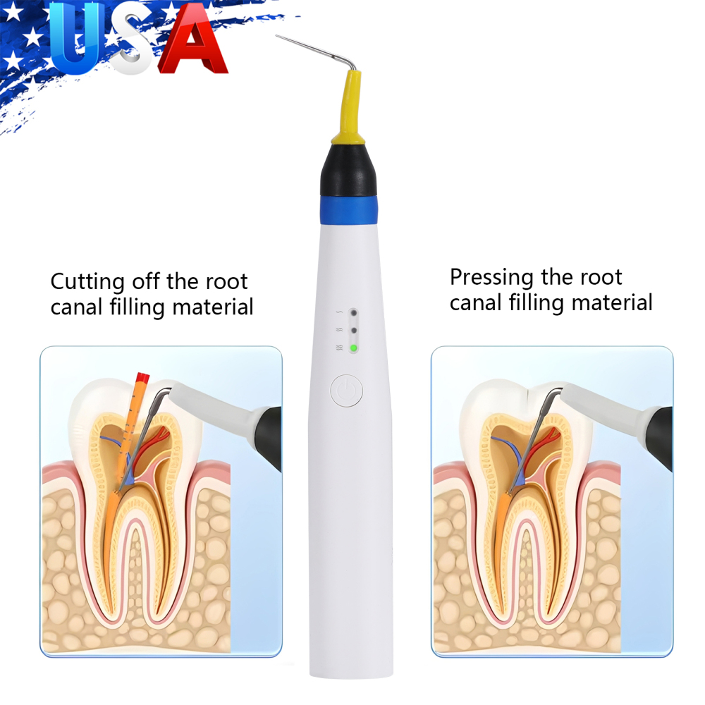 Dental Gutta Percha Obturation System Endo Heated Pen Cordless with 2Pc Tips