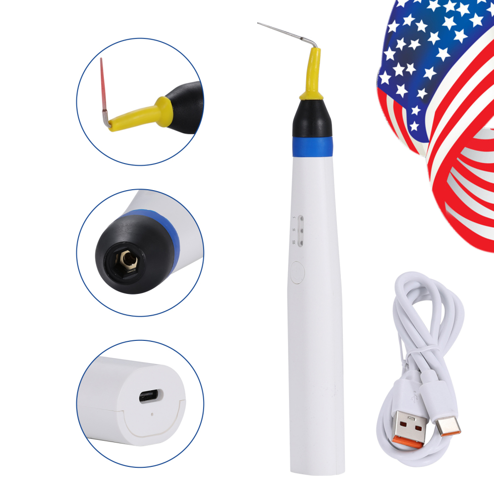 Dental Gutta Percha Obturation System Endo Heated Pen Cordless with 2Pc Tips