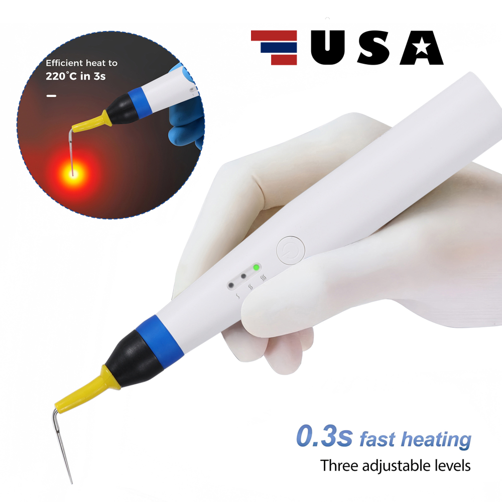 Dental Gutta Percha Obturation System Endo Heated Pen Cordless with 2Pc Tips