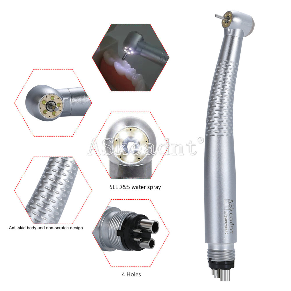 AS Dental Shadowless E-generator LED 5 Lamp High Speed Handpiece 2/4 Hole