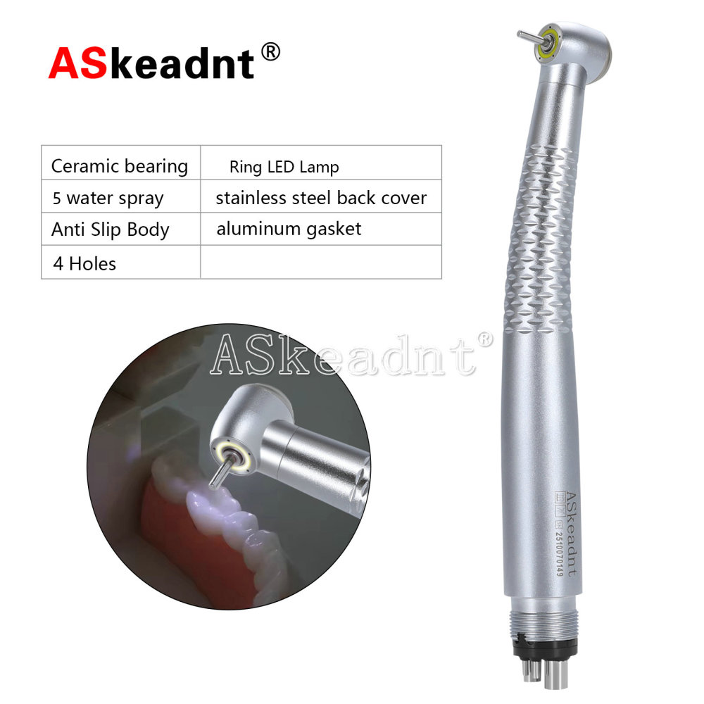 Dental Ring LED High Speed Handpiece E-Generator Shadowless 5 Spray 4 Hole/2Hole