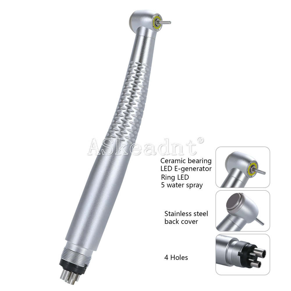 Dental Ring LED High Speed Handpiece E-Generator Shadowless 5 Spray 4 Hole/2Hole