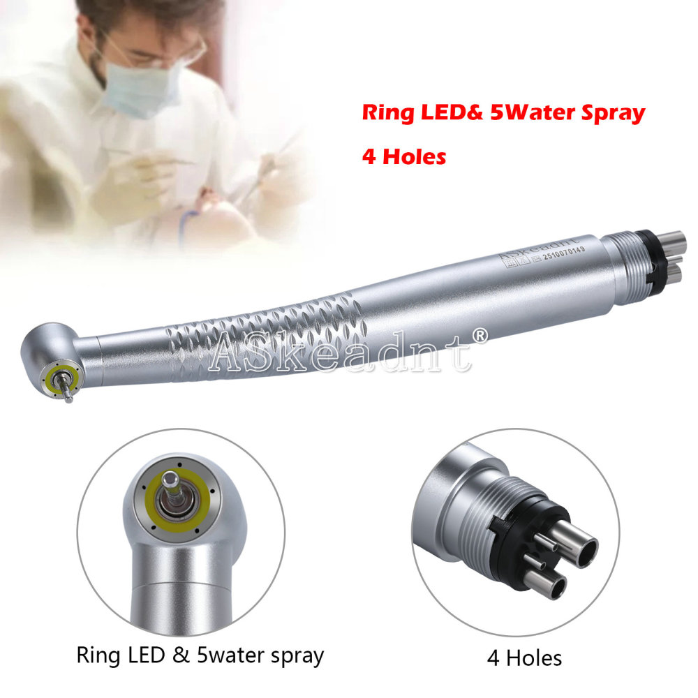 Dental Ring LED High Speed Handpiece E-Generator Shadowless 5 Spray 4 Hole/2Hole
