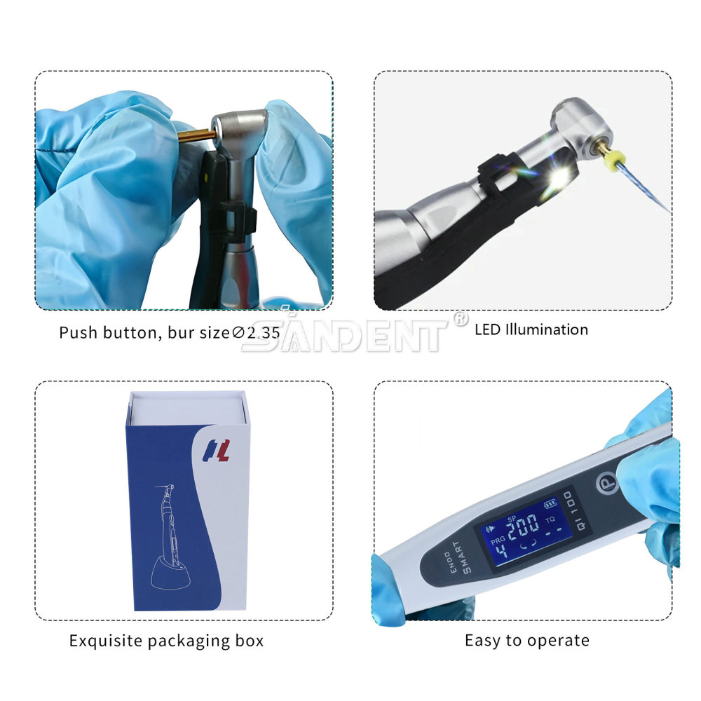 DT Dental Wireless LED Endo Motor 16:1 Contra Angle handpiece 9 pragrame
