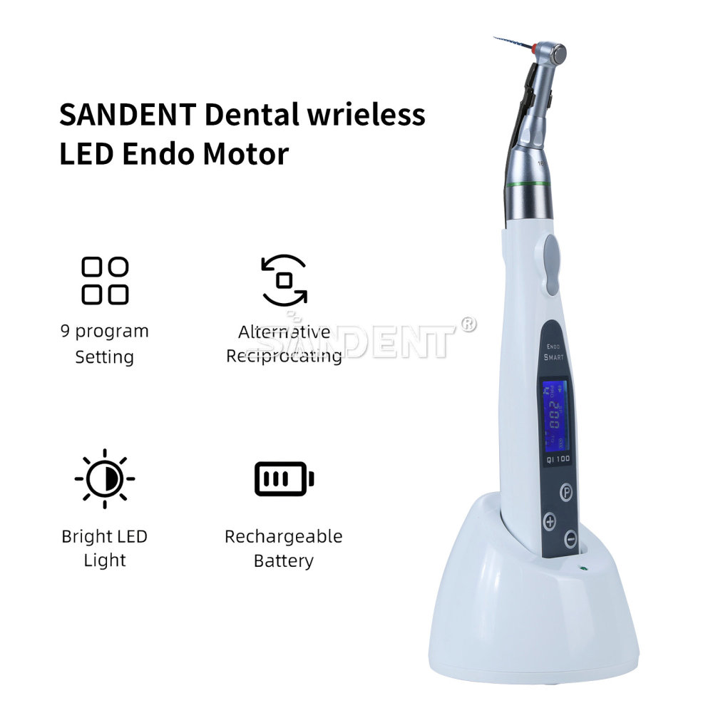 DT Dental Wireless LED Endo Motor 16:1 Contra Angle handpiece 9 pragrame