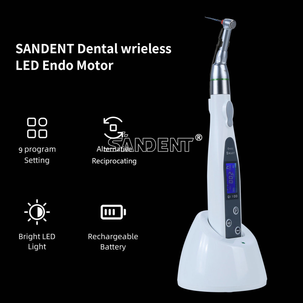DT Dental Wireless LED Endo Motor 16:1 Contra Angle handpiece 9 pragrame