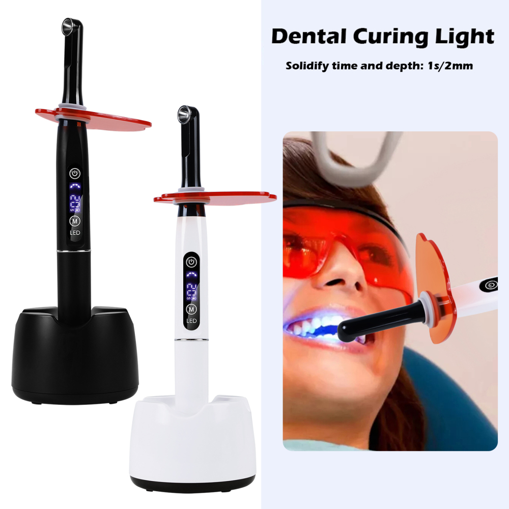 Potable Wireless LED Curing Light 1 Second with 7 Working Head Lens 2400mW