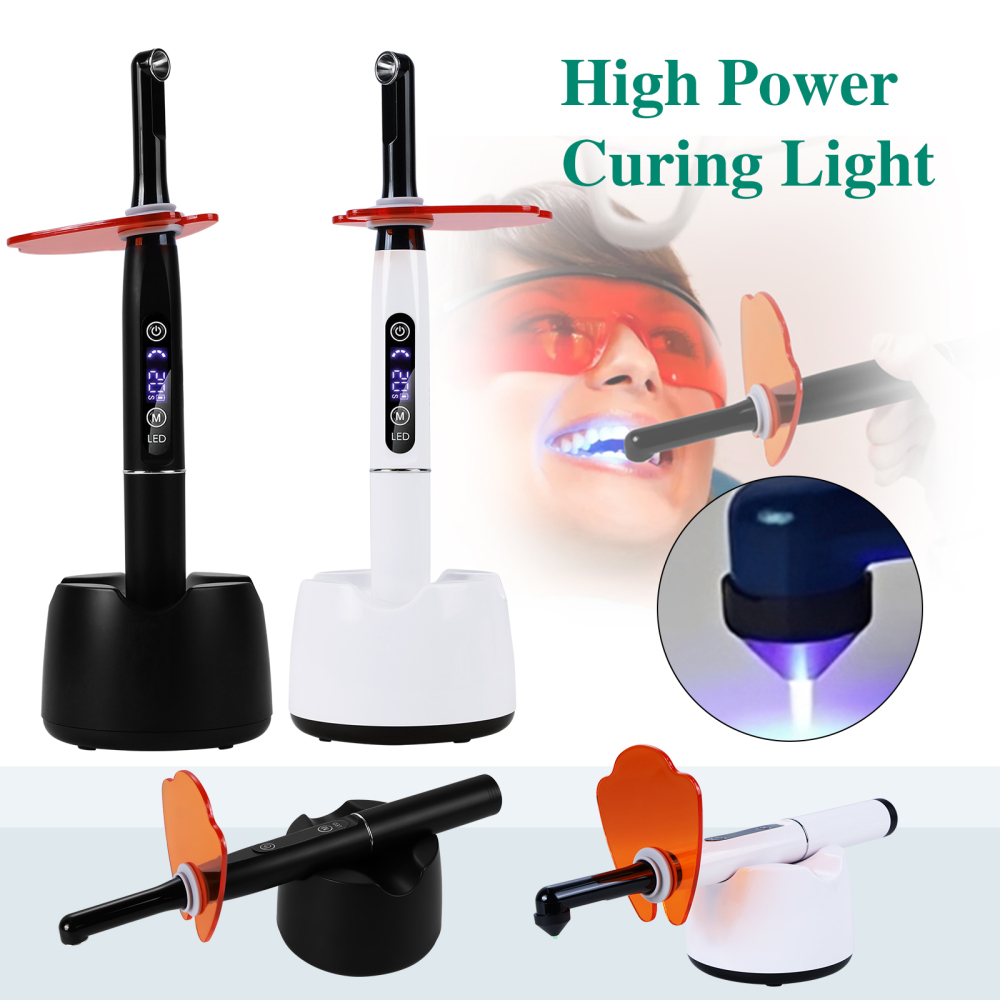 Potable Wireless LED Curing Light 1 Second with 7 Working Head Lens 2400mW
