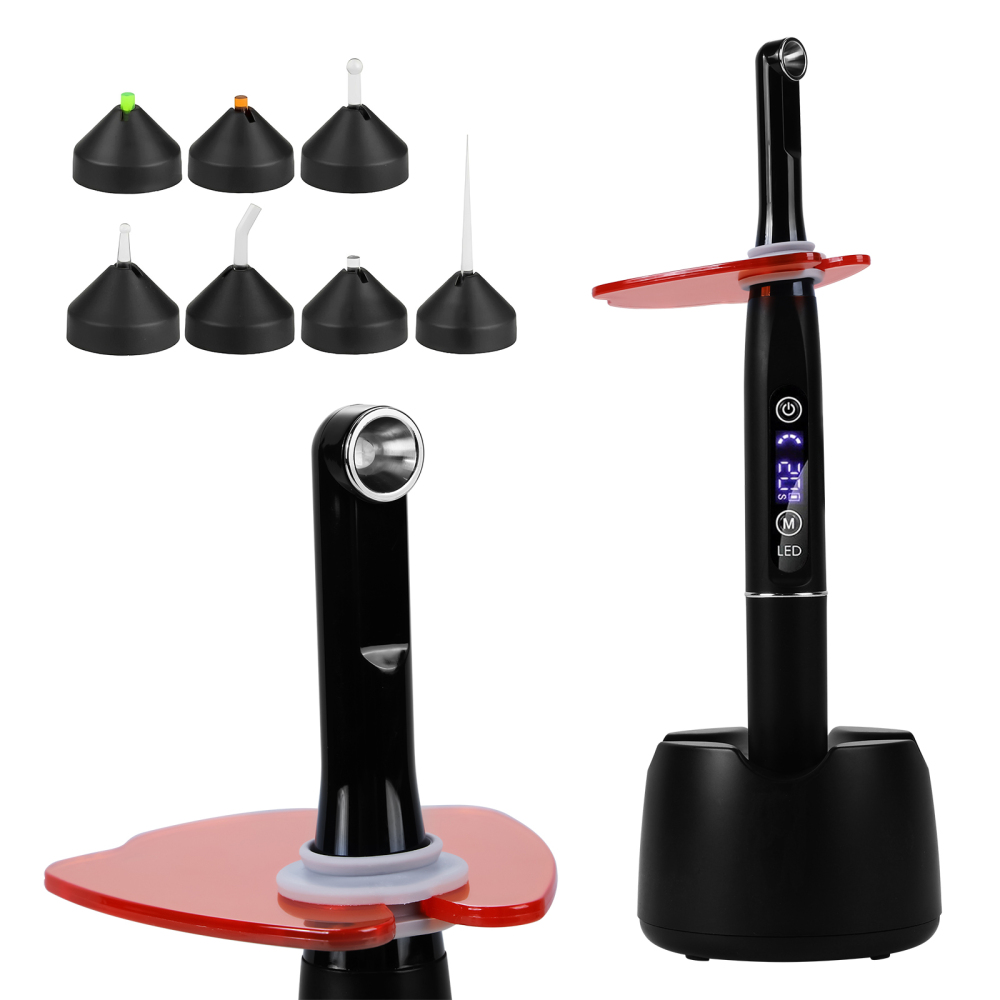 Potable Wireless LED Curing Light 1 Second with 7 Working Head Lens 2400mW