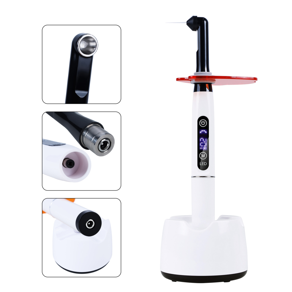 Potable Wireless LED Curing Light 1 Second with 7 Working Head Lens 2400mW