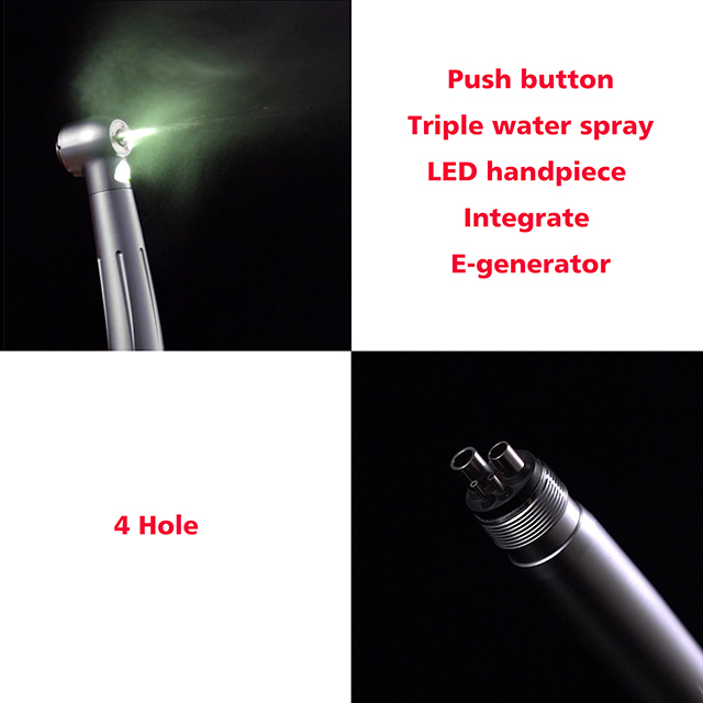 Dental Fiber Optic Handpiece E-generator Self-power High Speed 4Hole Turbine