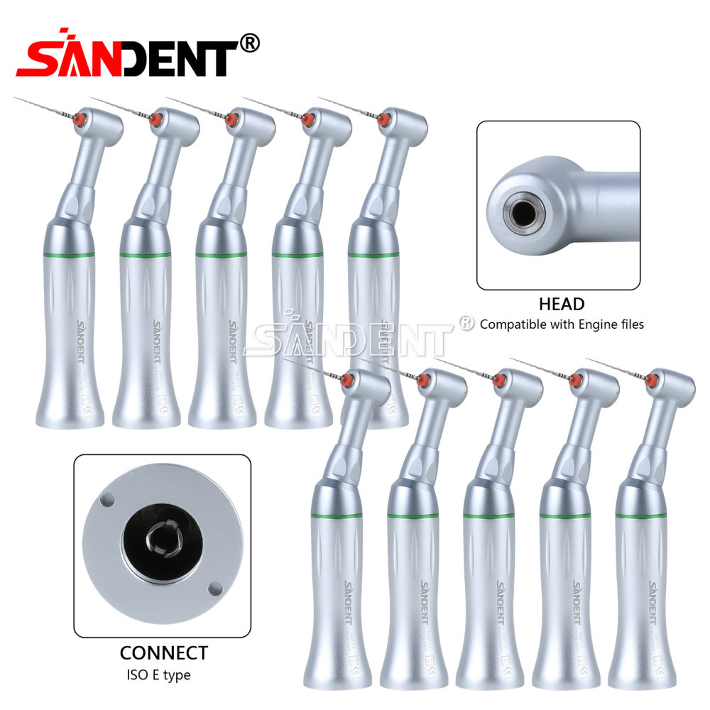 SANDENT Dental Low Speed Handpiece Fiber Optic Contra Angle 16:1