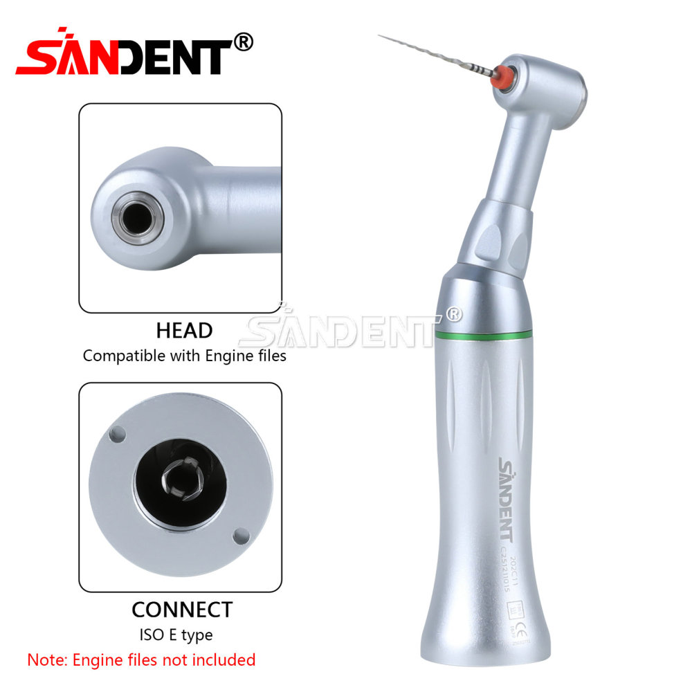 SANDENT Dental Low Speed Handpiece Fiber Optic Contra Angle 16:1