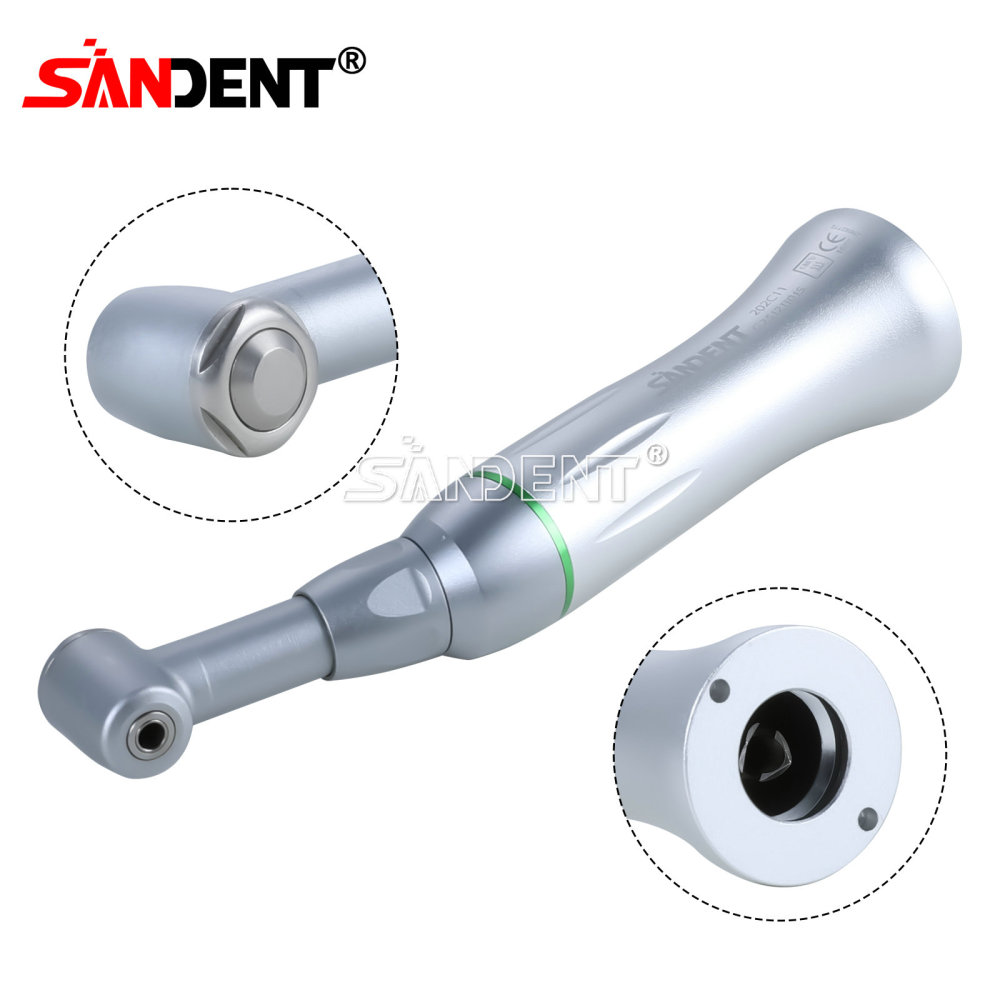 SANDENT Dental Low Speed Handpiece Fiber Optic Contra Angle 16:1