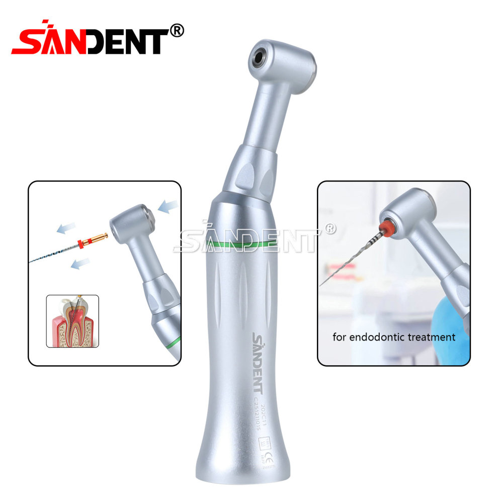 SANDENT Dental Low Speed Handpiece Fiber Optic Contra Angle 16:1