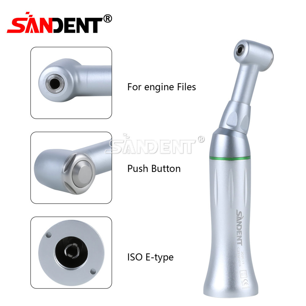 SANDENT Dental Low Speed Handpiece Fiber Optic Contra Angle 16:1