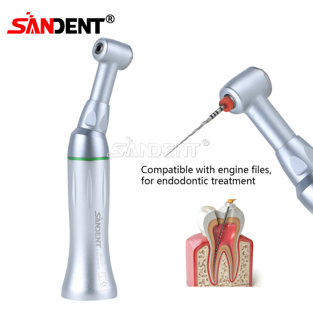 SANDENT Dental Low Speed Handpiece Fiber Optic Contra Angle 16:1