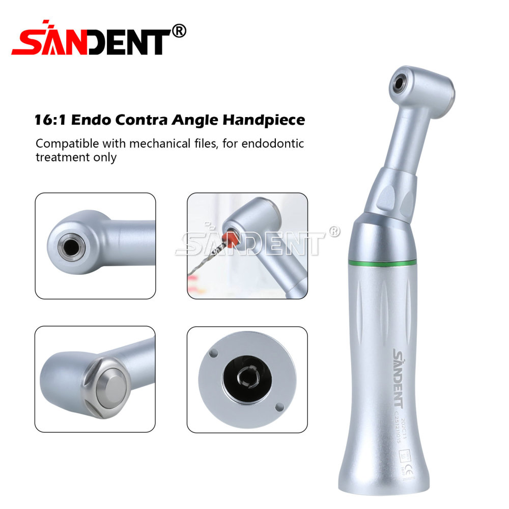 SANDENT Dental Low Speed Handpiece Fiber Optic Contra Angle 16:1