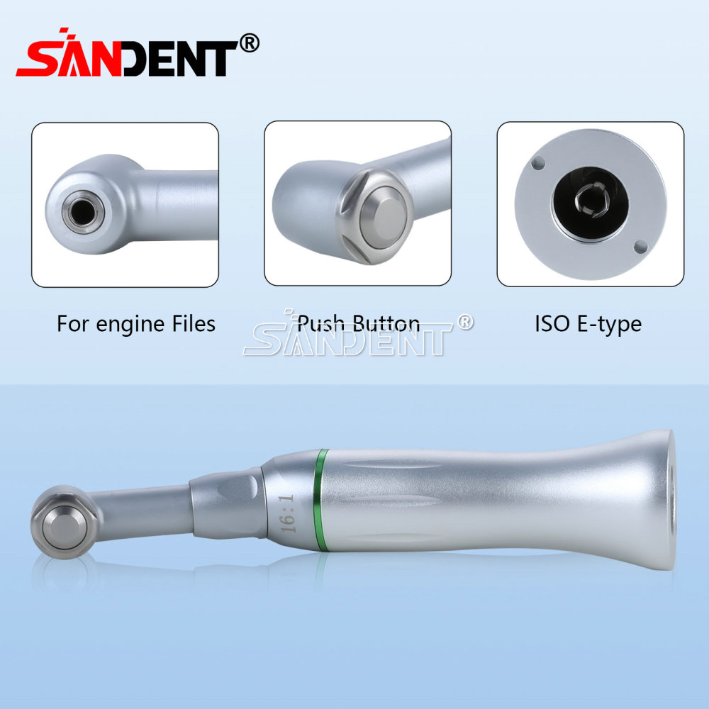 SANDENT Dental Low Speed Handpiece Fiber Optic Contra Angle 16:1