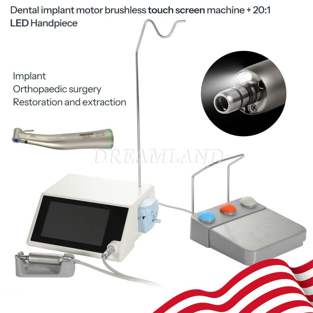 New updated  Brushless Dental LED Implant Motor System with  20:1 Contra Angle Handpiece