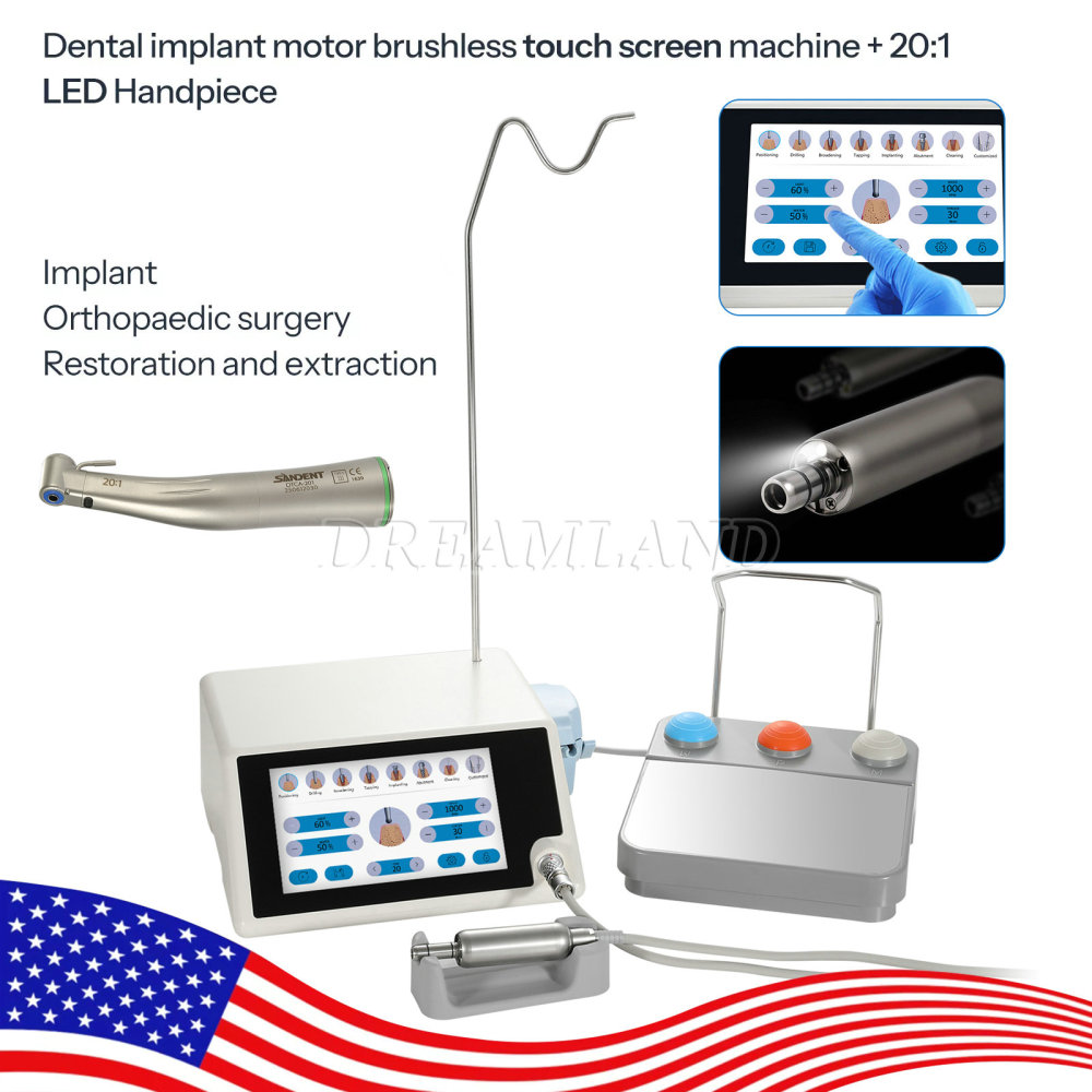 New updated  Brushless Dental LED Implant Motor System with  20:1 Contra Angle Handpiece