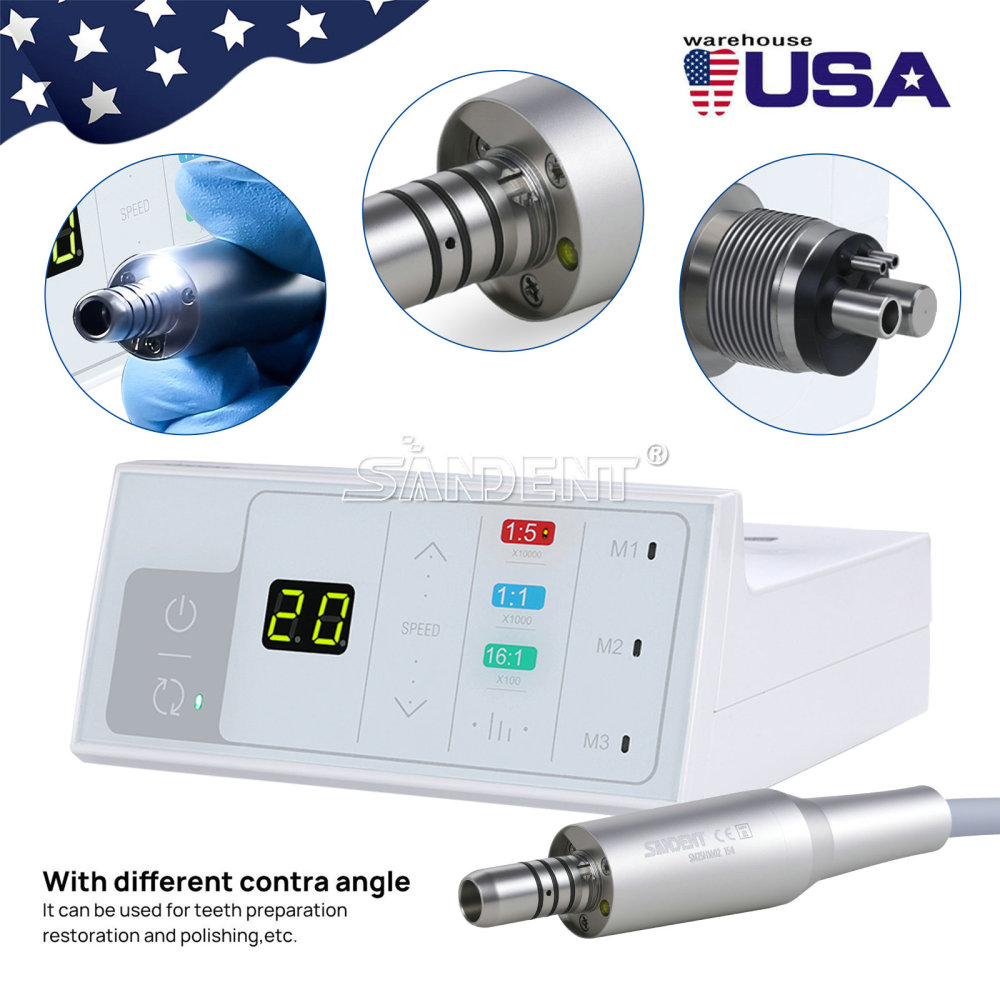 DTA Dental Brushless Electric LED Micro Motor Internal Spray E-type fit 1:5 1:1 handpiece