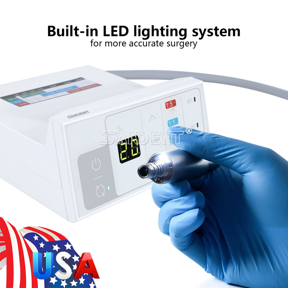 DTA Dental Brushless Electric LED Micro Motor Internal Spray E-type fit 1:5 1:1 handpiece